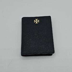 Tory Burch Black Card Holder with Gold Emblem